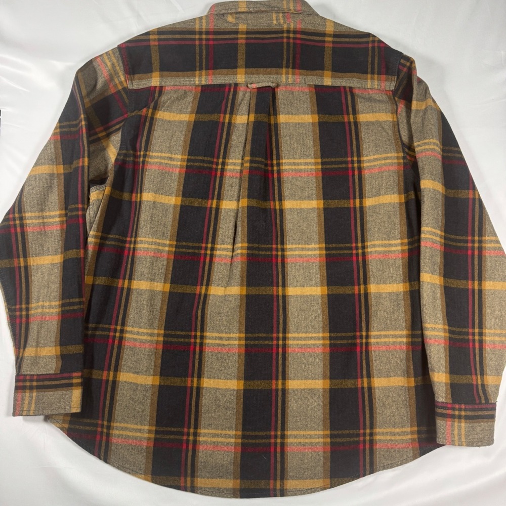 Orvis Classic Collection Flannel Shirt Mens XXL Brown Plaid Herringbone Thick - Picture 7 of 7